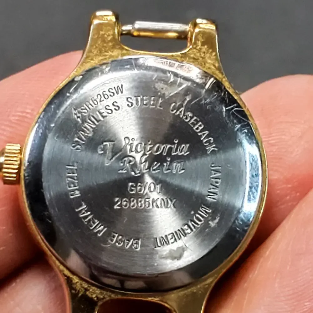 Victoria Rhein Japan Movt Quartz Watch Face Clear Rhinestone Working 1